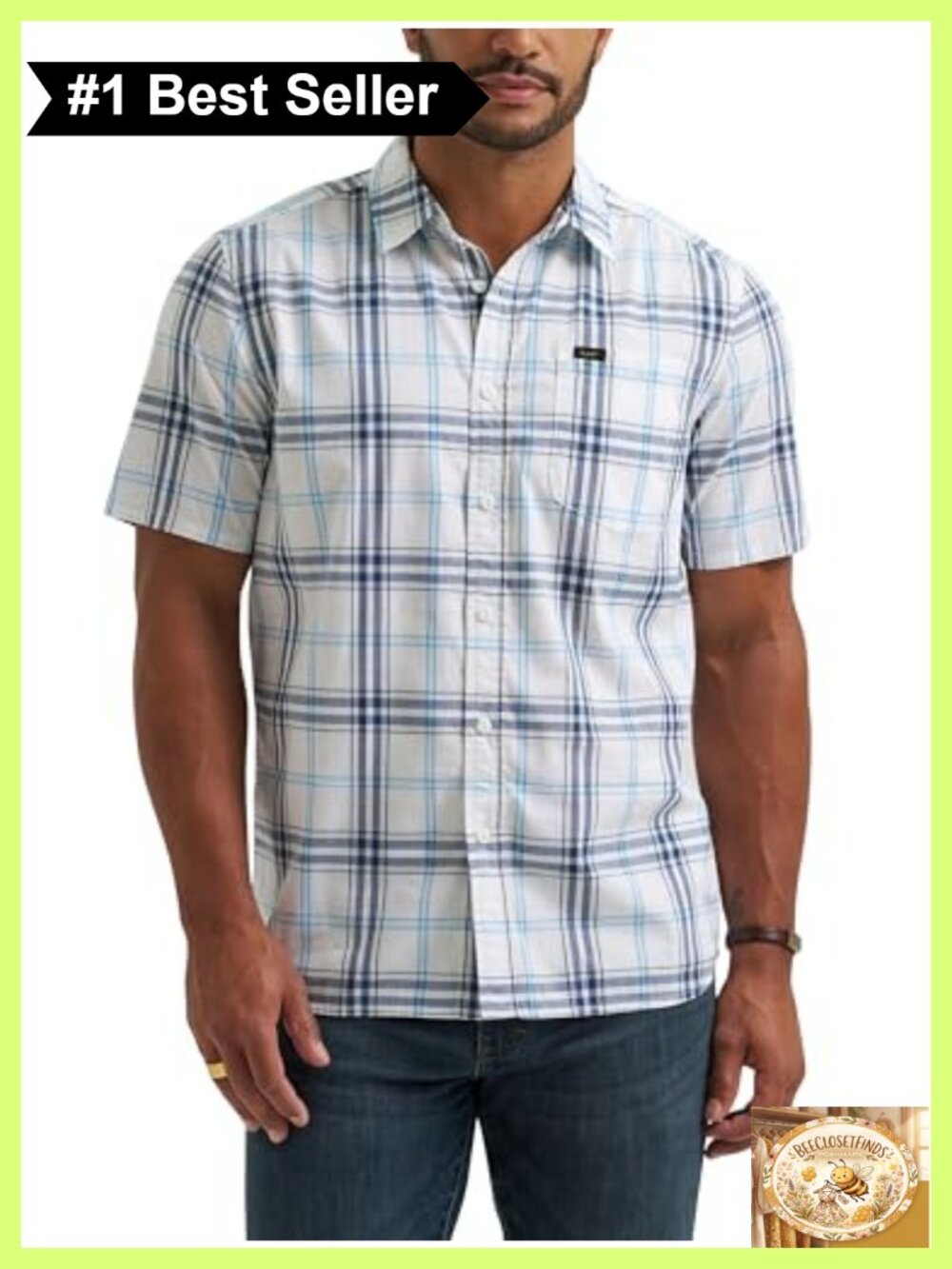 Men's Classic Fit Short Sleeve Button-Down Shirt Moisture-Wicking Cotton